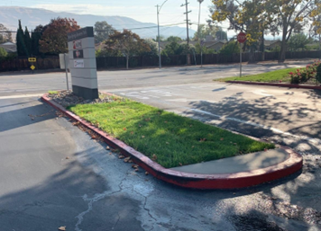 Median Streetscape lawn, not used for human recreation, difficult to water without resulting in runoff